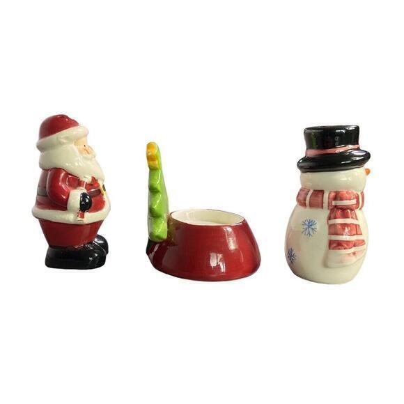 VTG 4” Santa Clause & Snowman Stand Ceramic Salt & Pepper Shakers - Picture 5 of 7